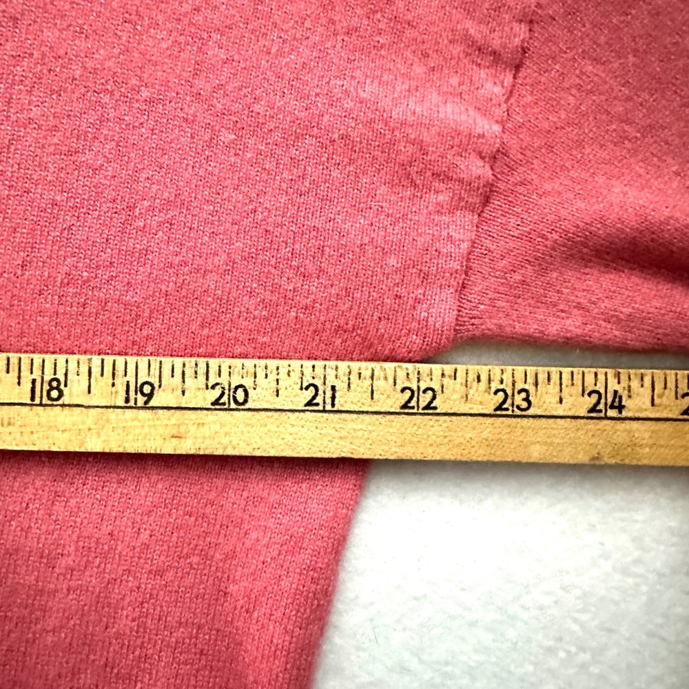 Tahari 100% Cashmere L V-Neck Sweater Pink Coral Oversized Drop Shoulder Large - Picture 6 of 10